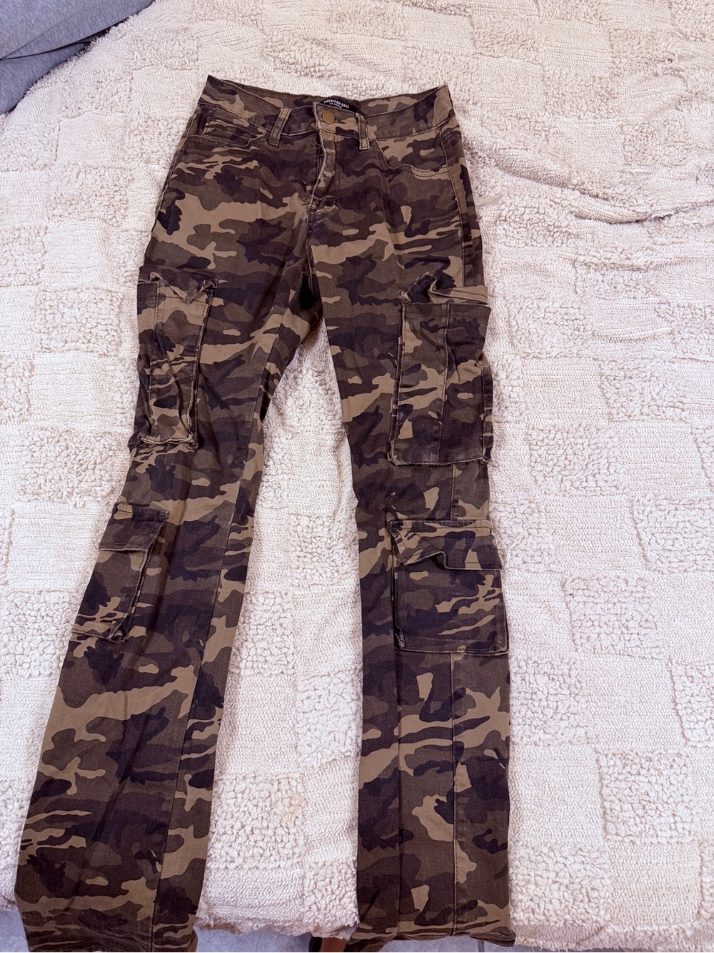 Windsor Women's Camouflage Cargo Bootcut Pants - Olive/Brown/Black
